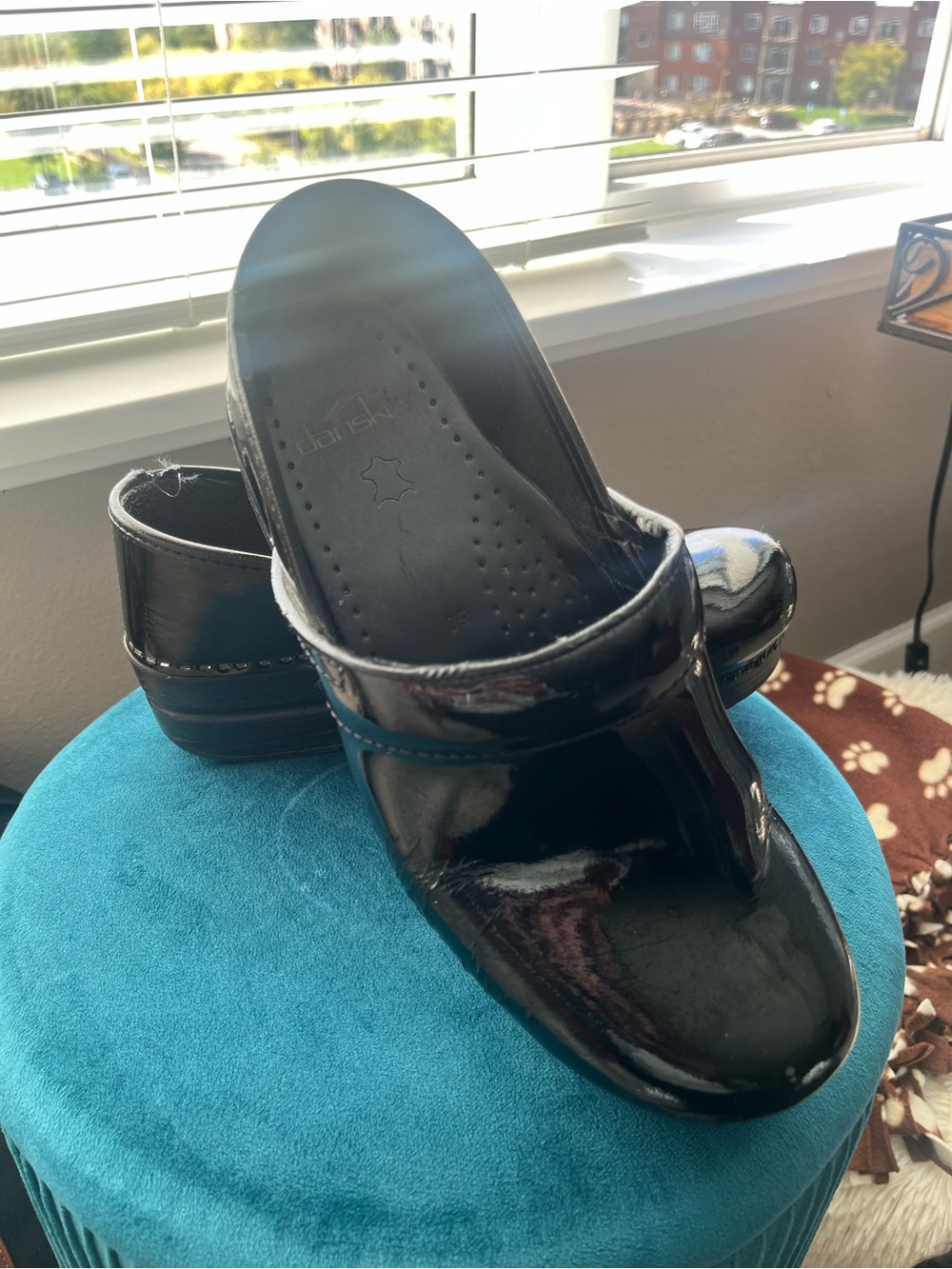 Dansko Women's Black Patent Leather Clog Mules